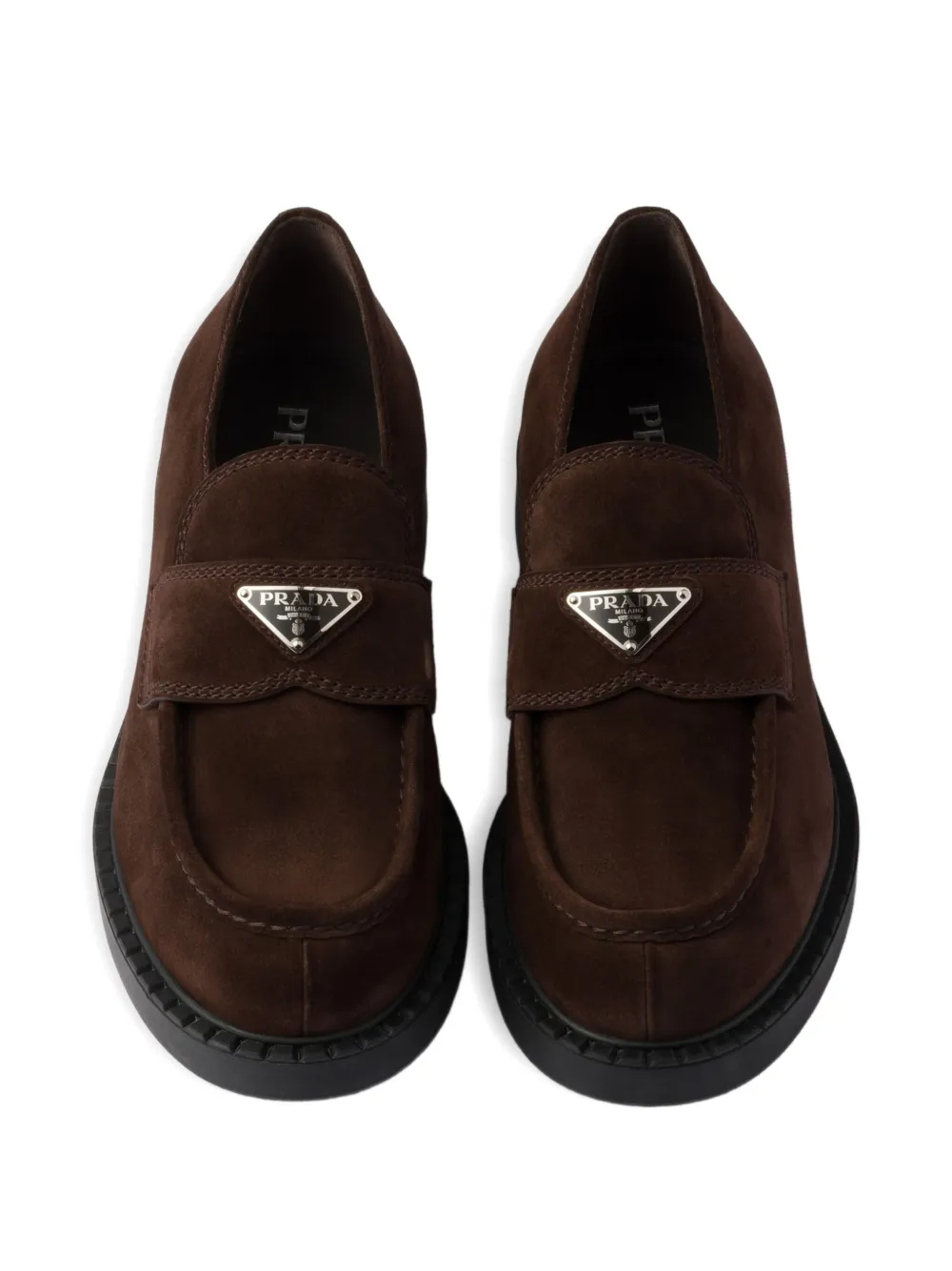 Prada Loafers met logo Bruin