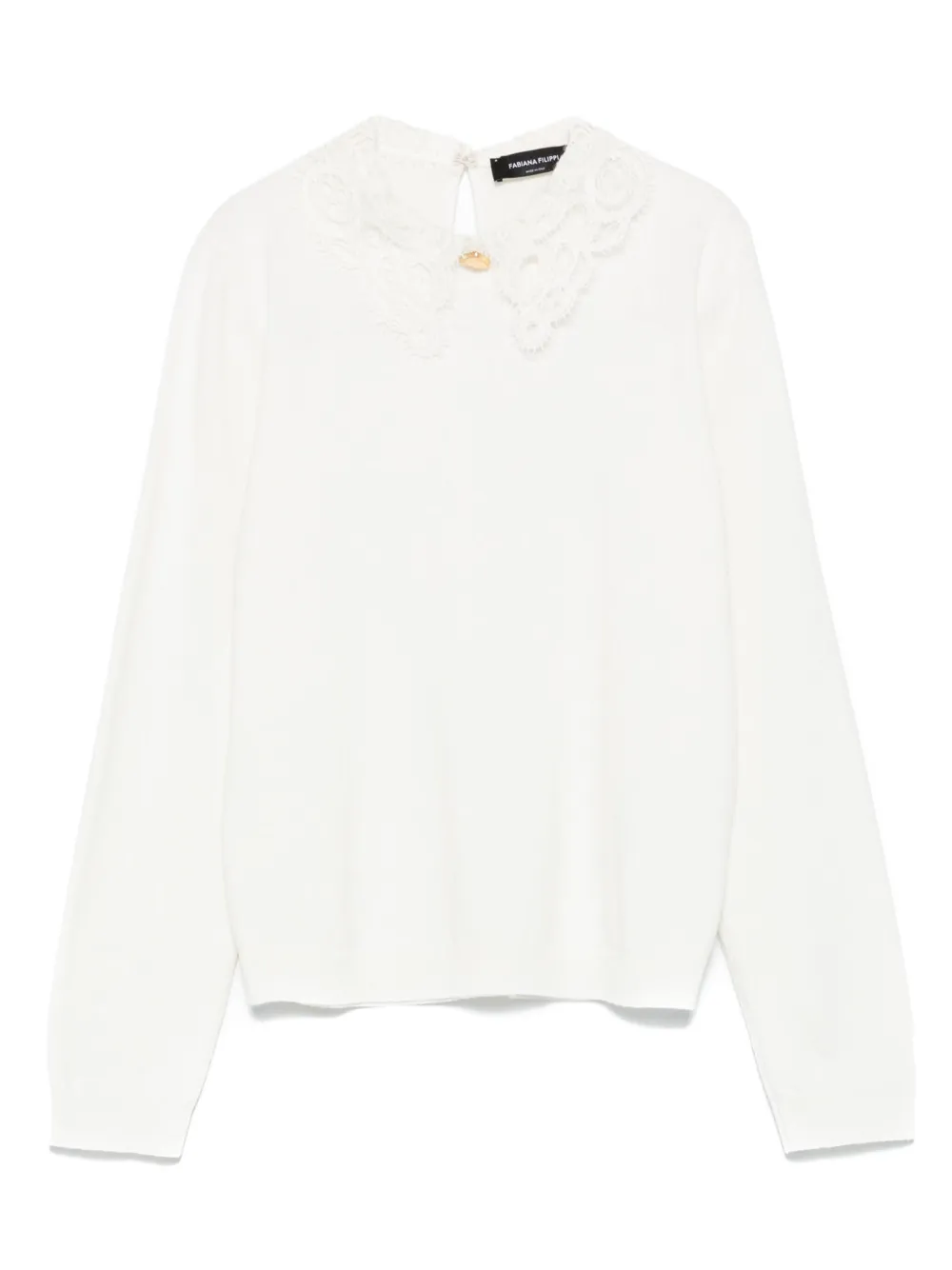 Fabiana Filippi Trui met afwerking van kant Wit