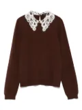 Fabiana Filippi lace-collar sweater - Brown