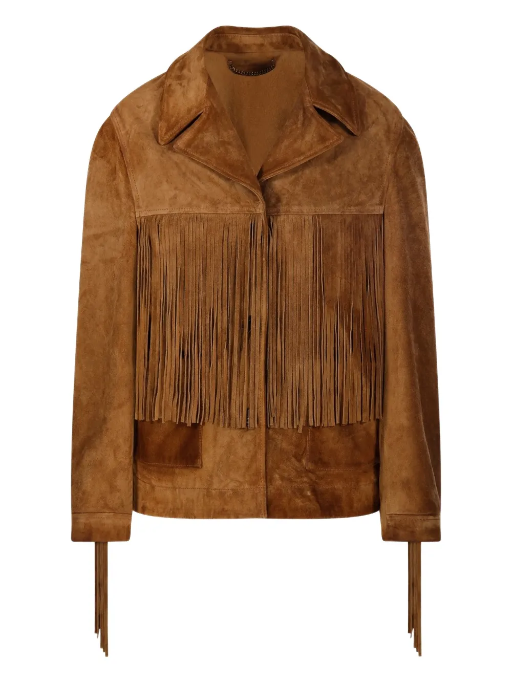 fringe-detail leather jacket