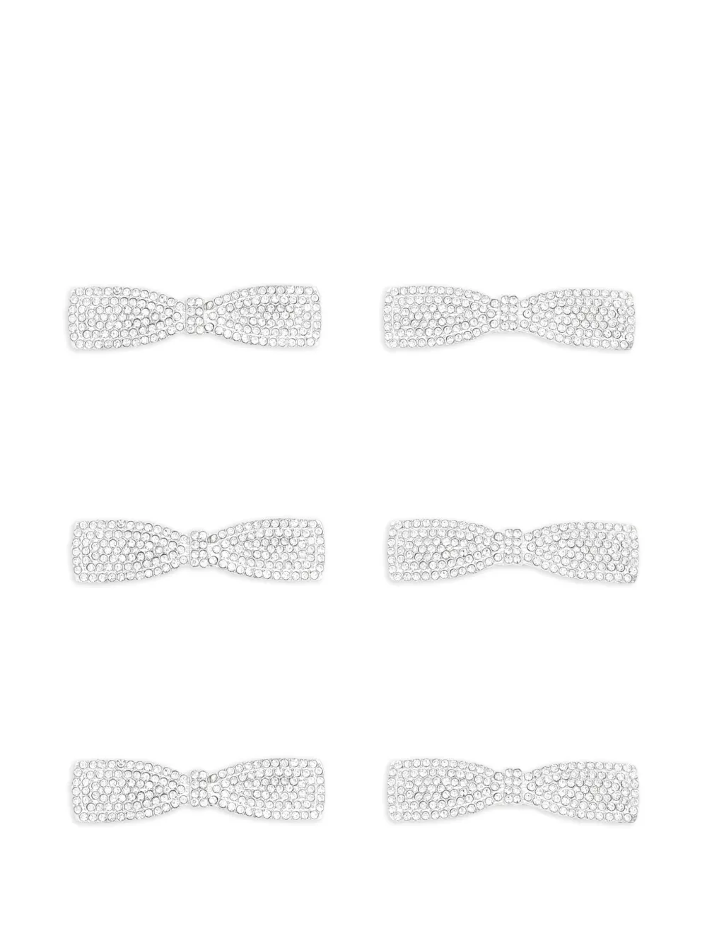Mimi Tutu crystal bow hair clips (pack of six) | Silver | Image 1