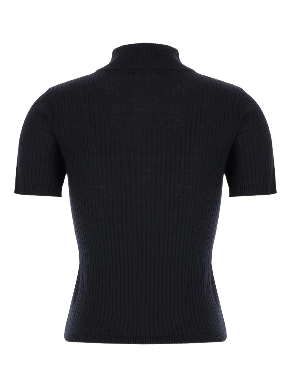 Max Mara Geribbeld T-shirt met col Blauw
