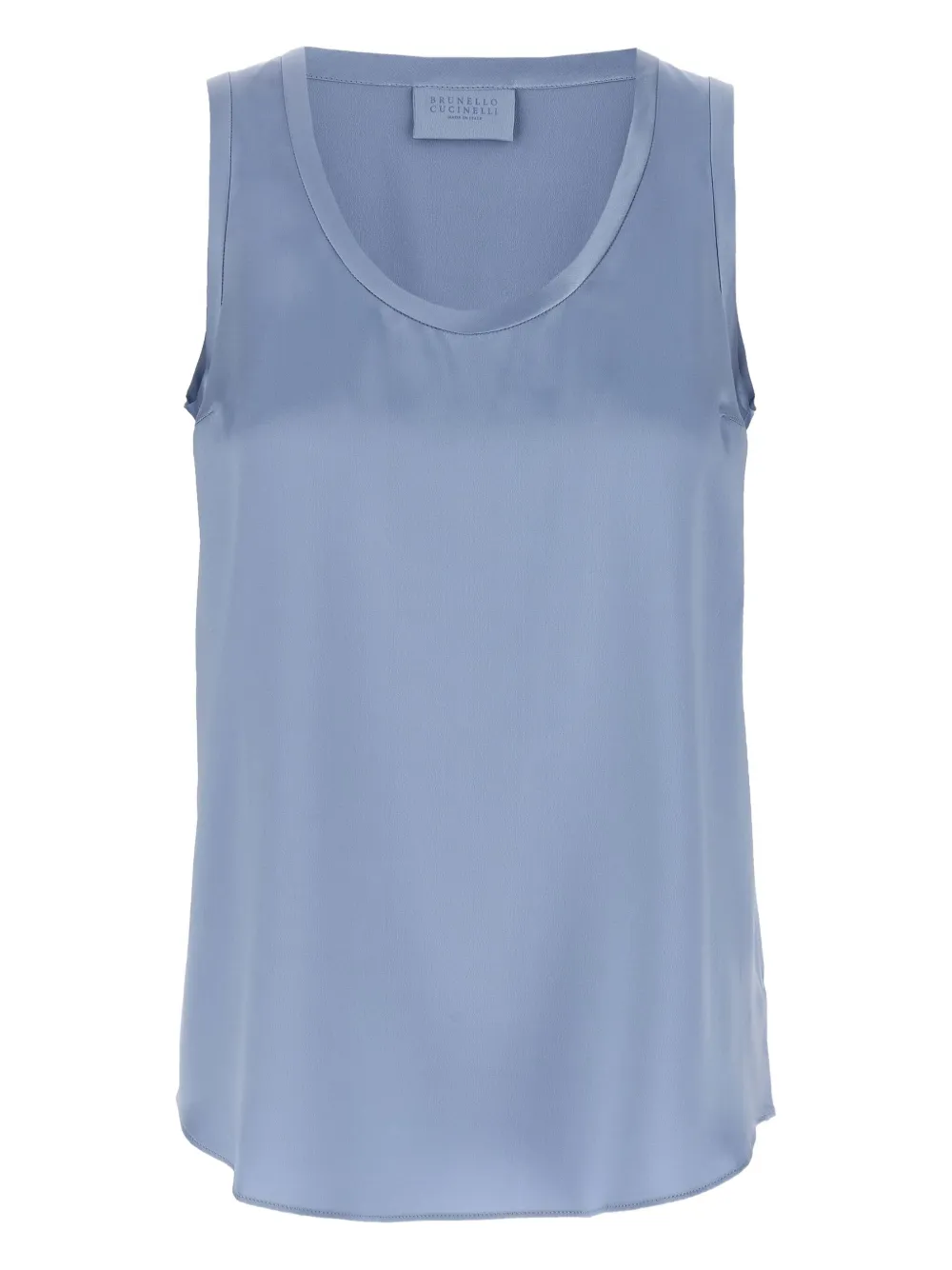 Brunello Cucinelli satin sleeveless top | Blue | Image 1