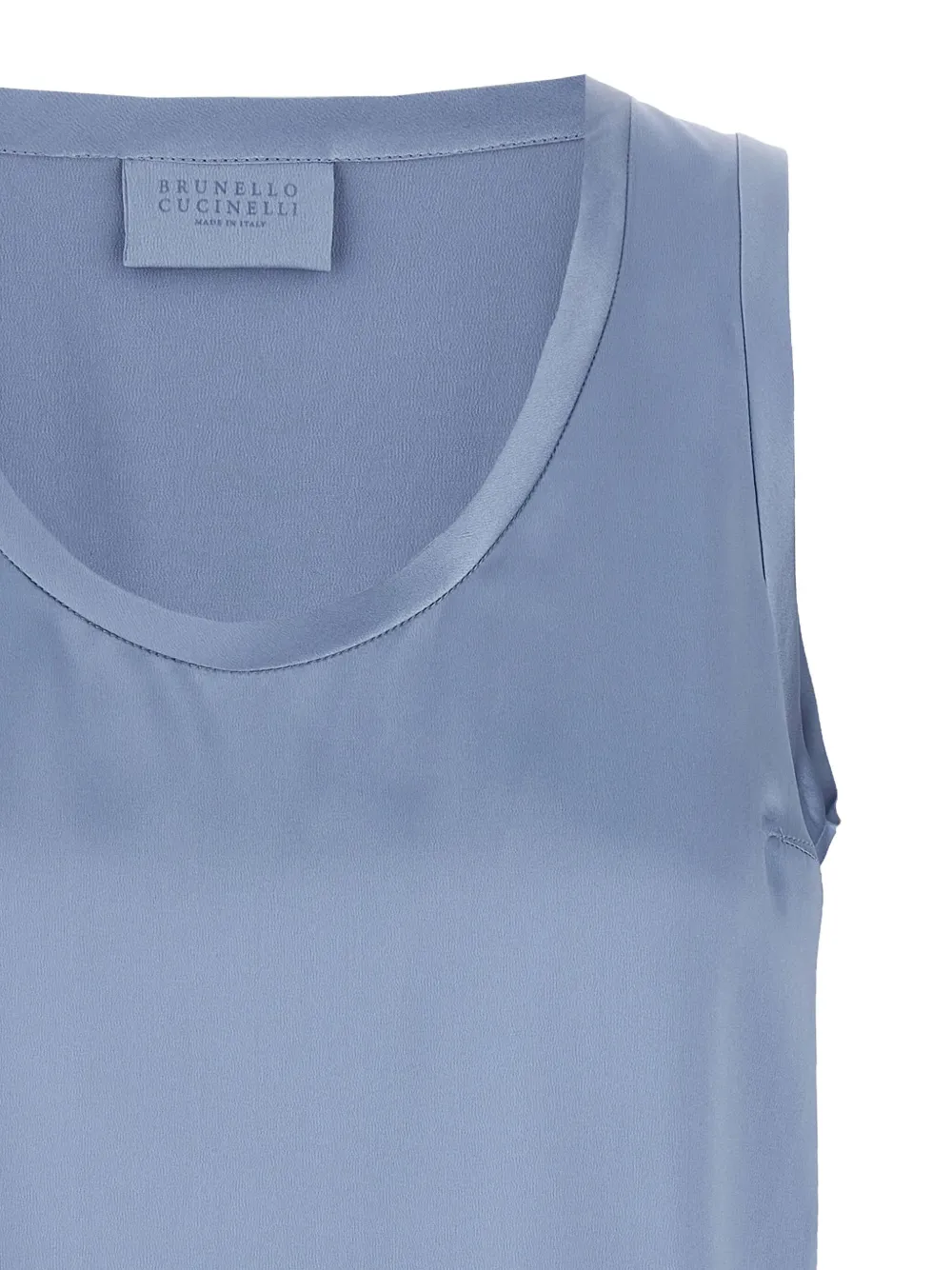 Brunello Cucinelli Satijnen top Blauw