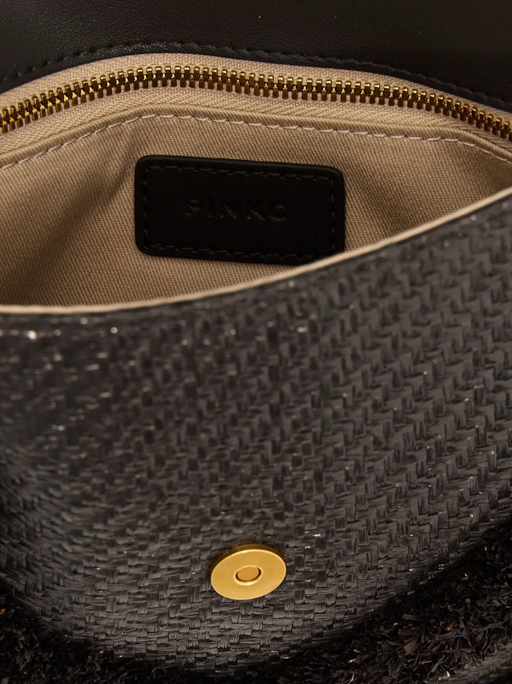 PINKO Clutch met chevron streep Bruin