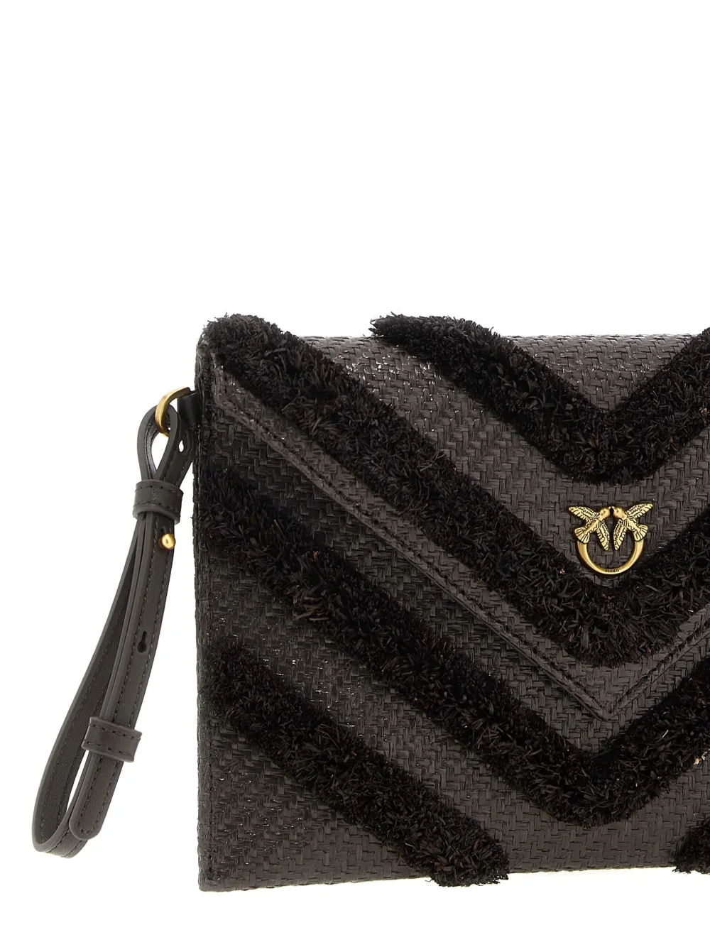 PINKO Clutch met chevron streep Bruin