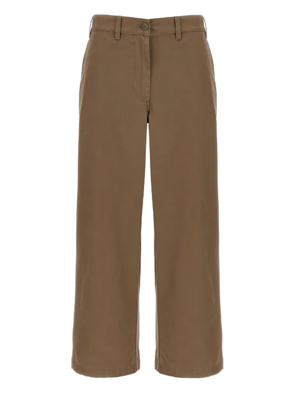 【VIP価格!】THE ROW ブラウン レザー ワイドレッグ パンツ The Row ワイドパンツ | ブラウン | FARFETCH JP
