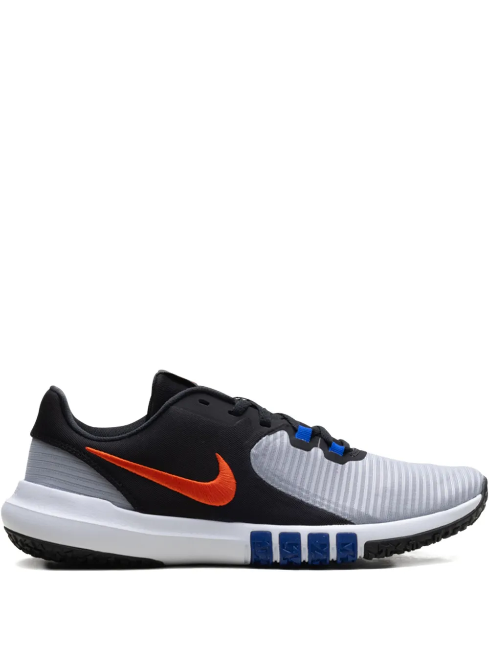 Nike Flex Control 4 "Wolf Grey Black Racer Blue Team Orange" sneakers