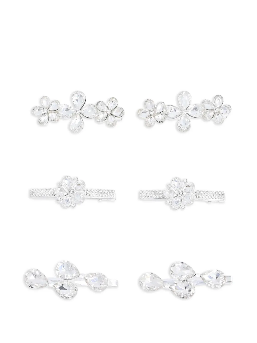 Mimi Tutu crystal hair clips (pack of six) | Silver | Image 1