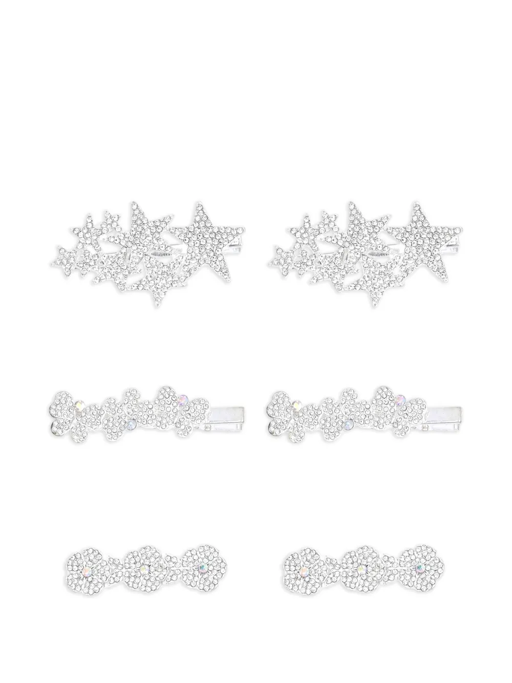 Mimi Tutu crystal-embellished hair clips (pack of six) | Silver | Image 1