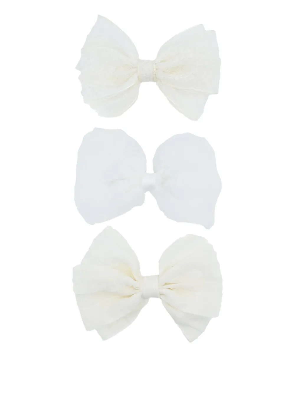 Mimi Tutu lace-bow hairclips (set of three) - Bianco