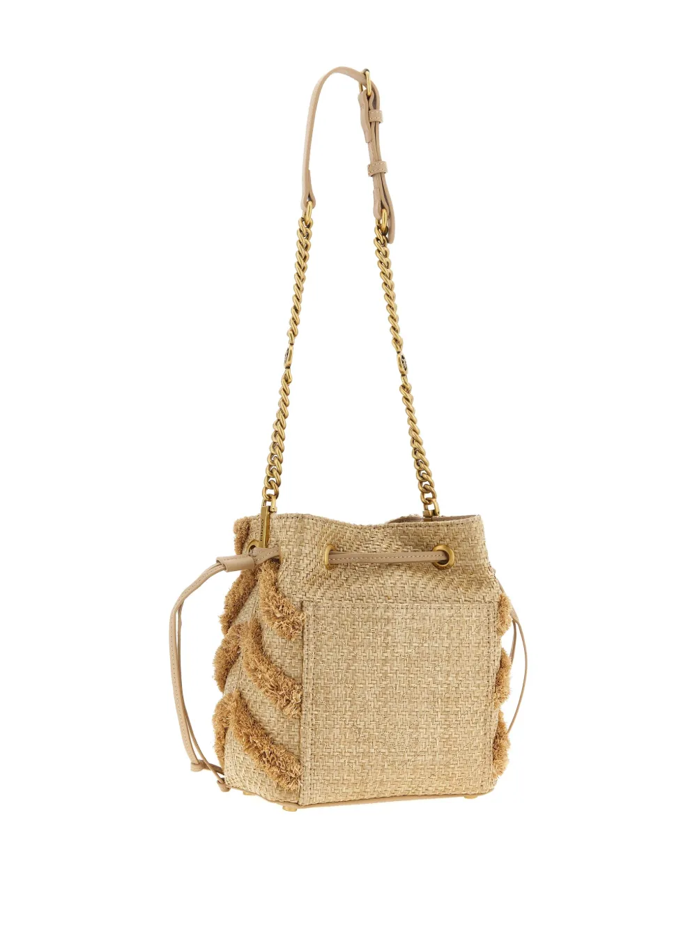 PINKO Bucket-tas met franje - Beige