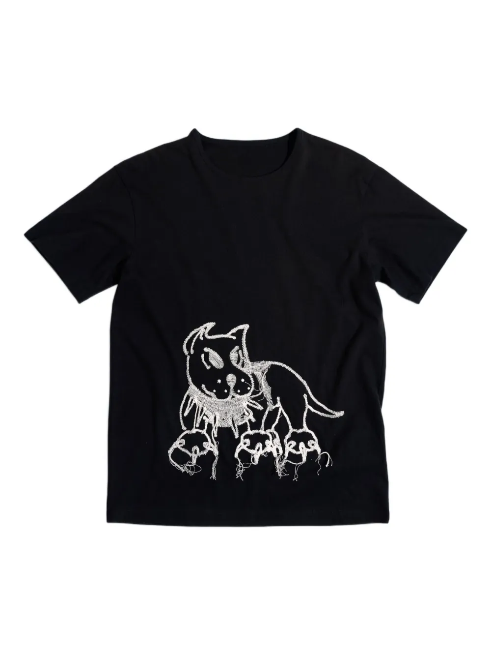 CHITÈ dog-embroidered T-shirt | Black | Image 1