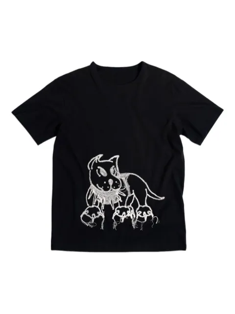 CHITÈ dog-embroidered T-shirt