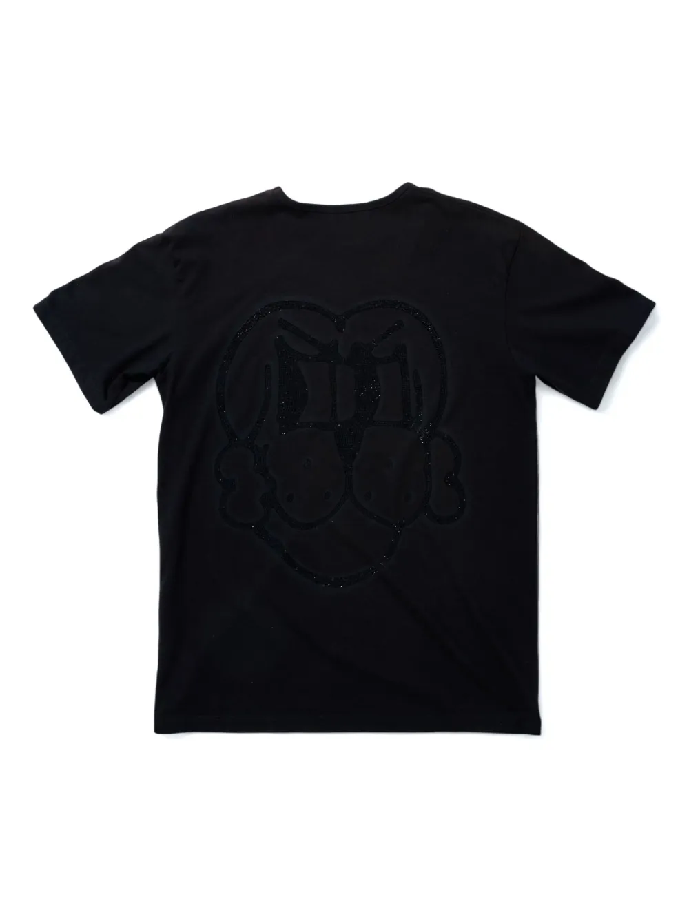 CHITÈ T-shirt met ronde hals verfraaid met pailletten - Zwart