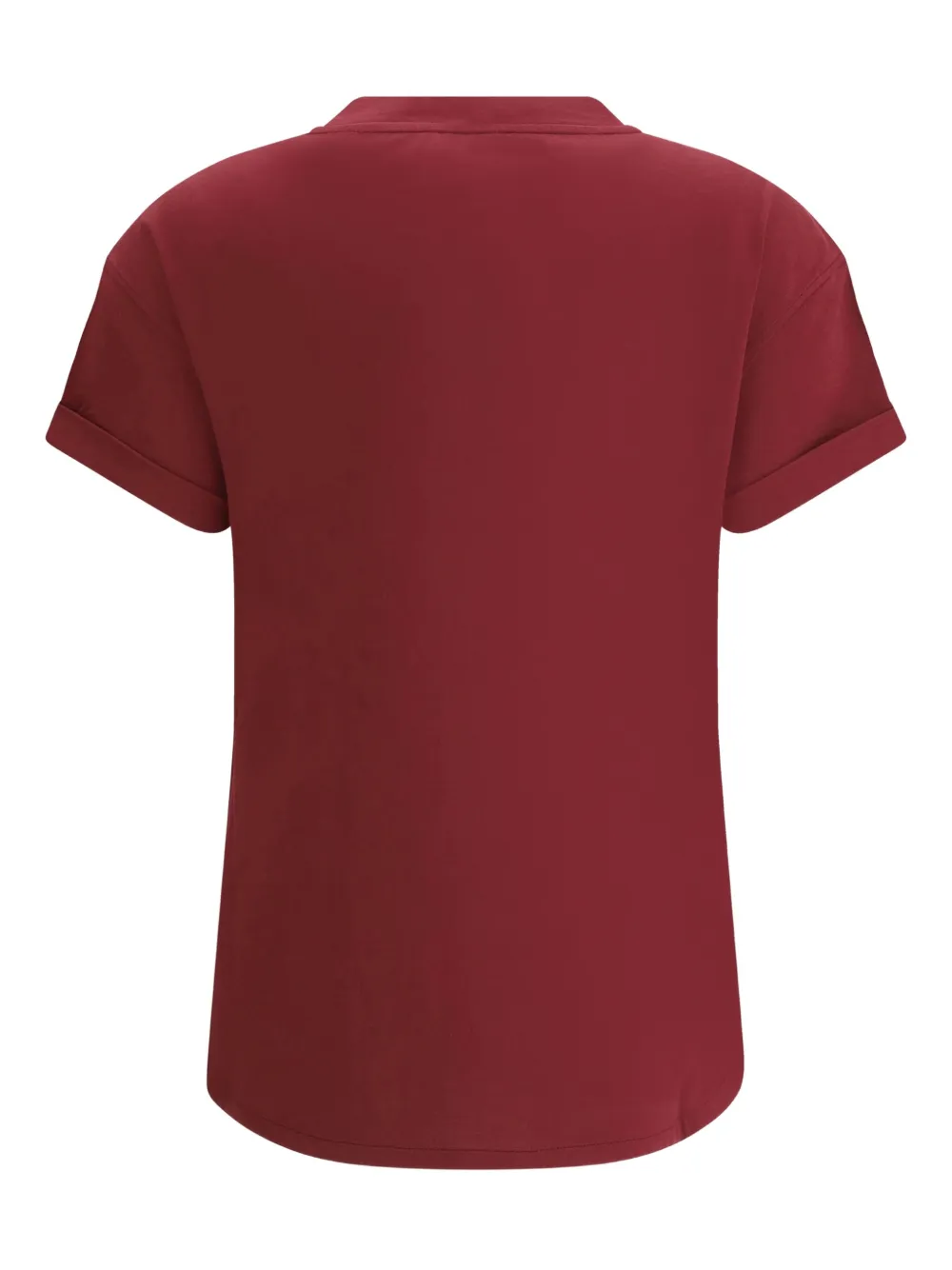 Brunello Cucinelli T-shirt met opgestikte zak en moniliketting Rood