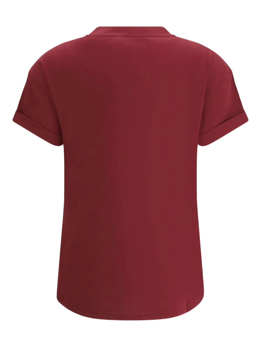 Brunello Cucinelli T-shirt met opgestikte zak en moniliketting Rood