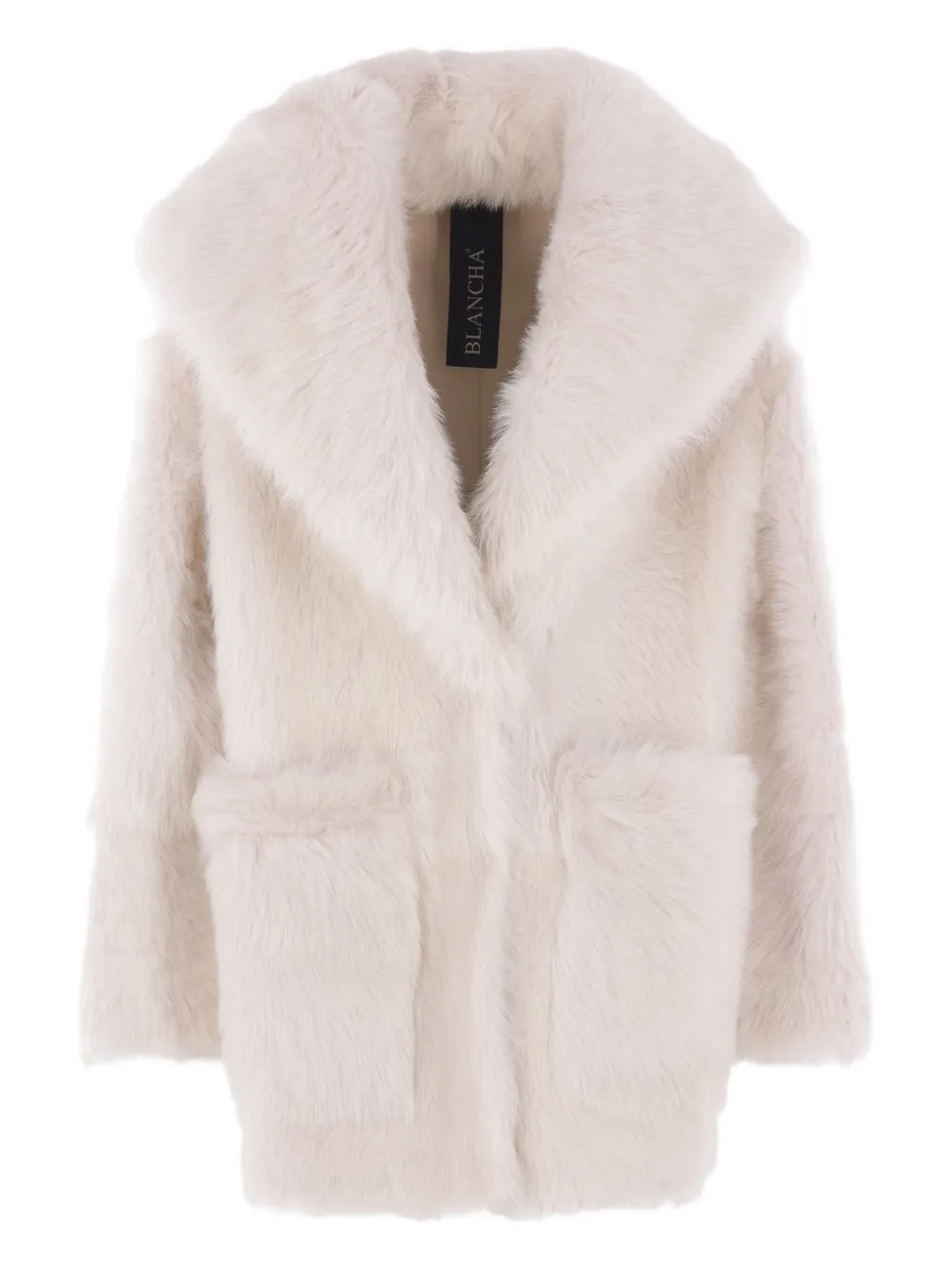 Blancha wide-collar sheerling coat | Neutrals | Image 1