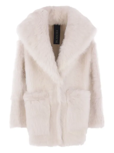Blancha Shearling-Mantel mit weitem Kragen