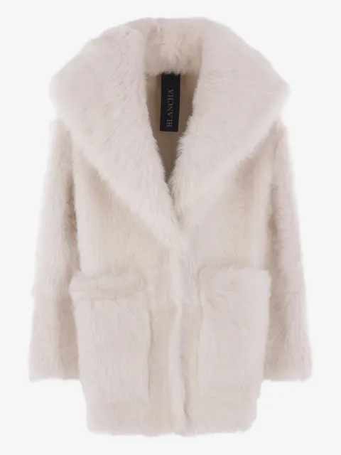 Blancha wide-collar sheerling coat