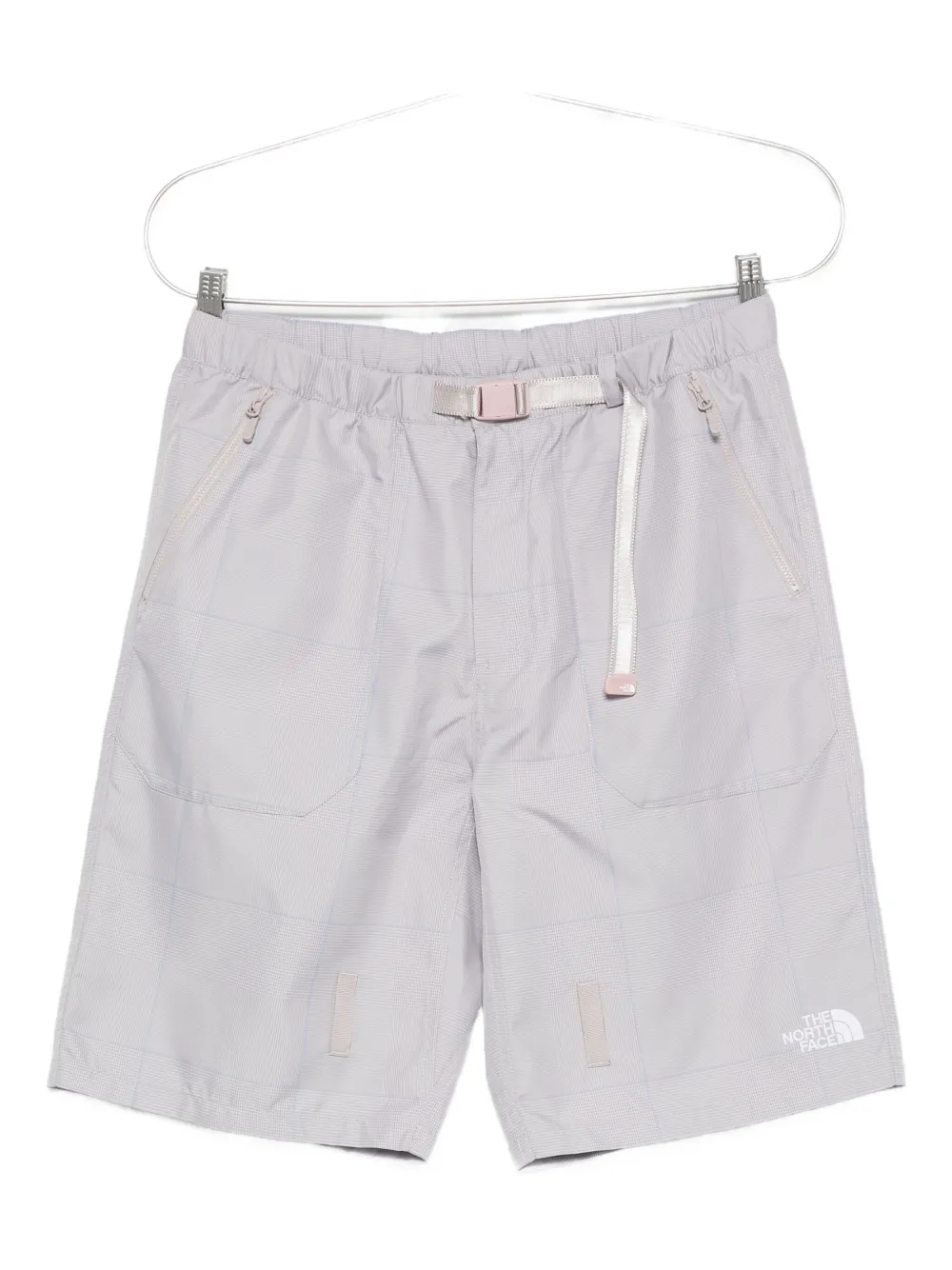 The North Face checked zip-pocket shorts Grijs
