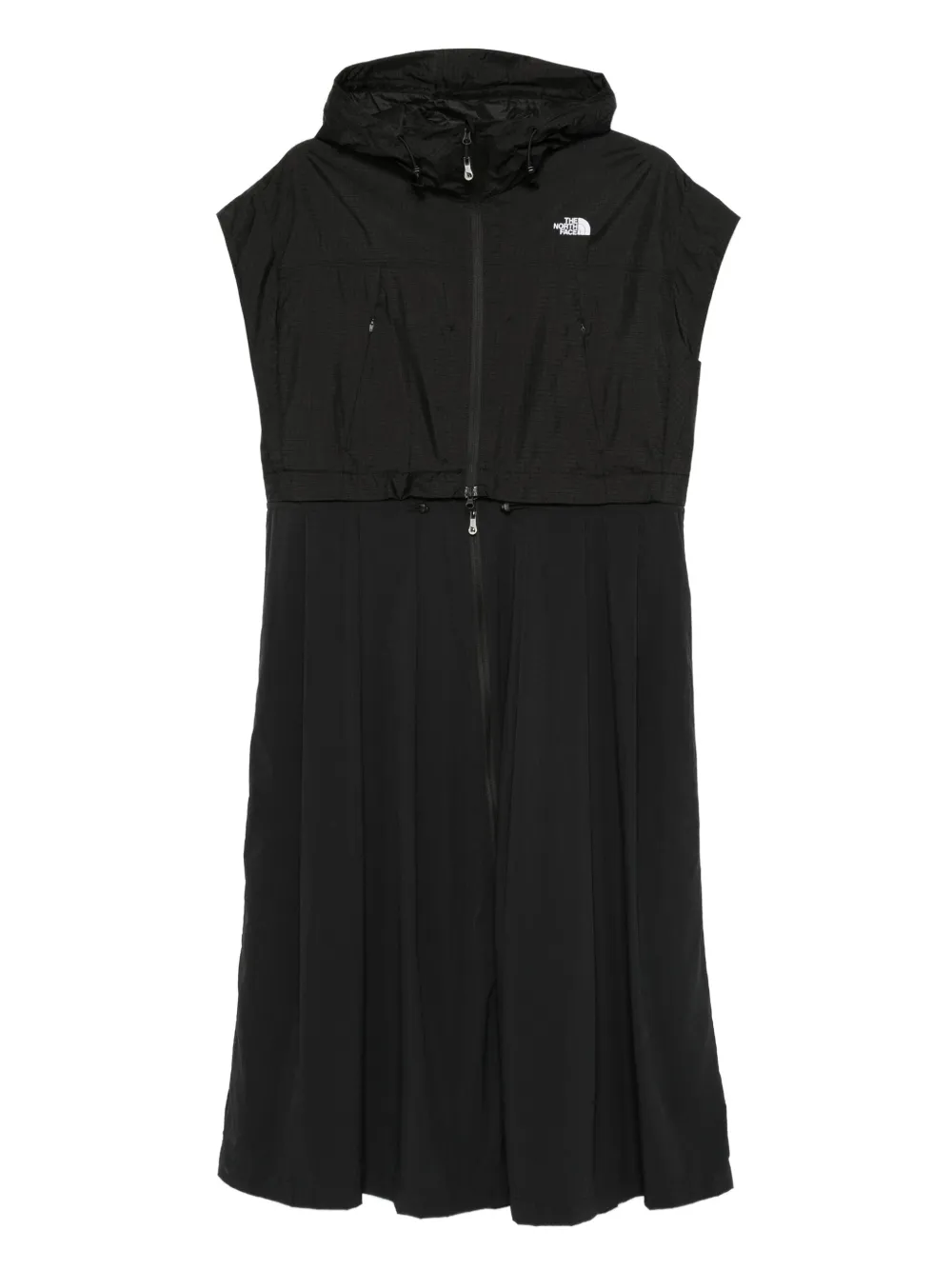 The North Face hooded windbreaker dress Zwart