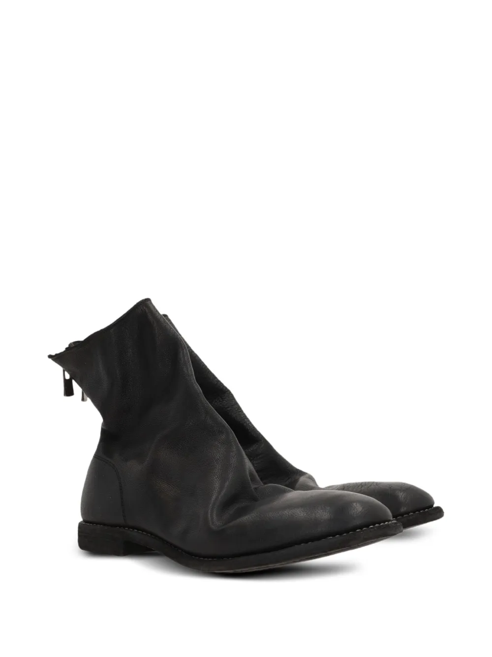 Guidi zip-fastening leather boots Black