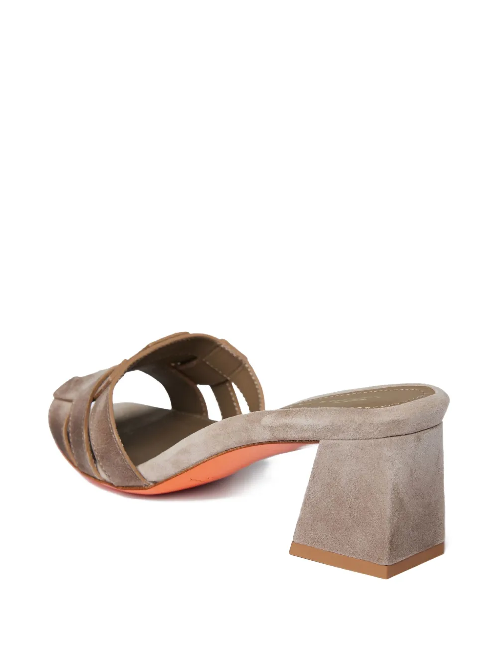 Santoni block-heel leather sandals Neutrals