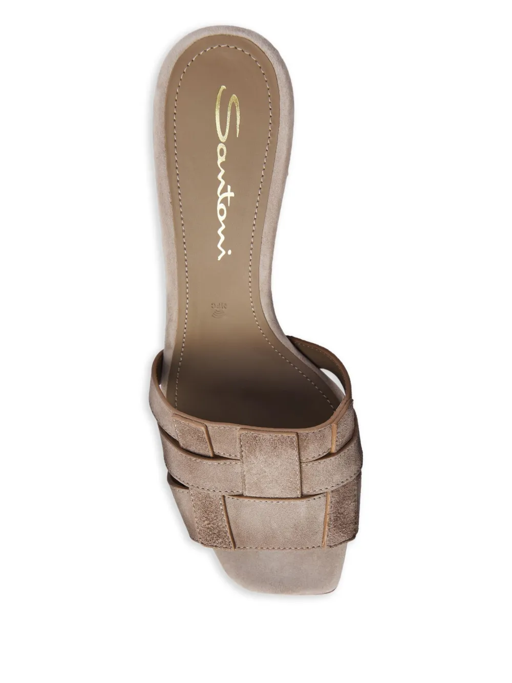 Santoni block-heel leather sandals Neutrals