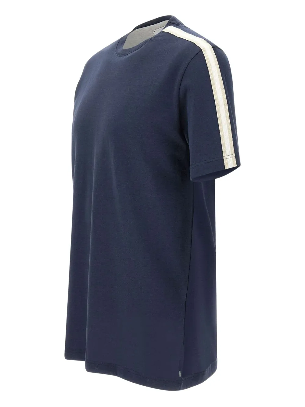 Eleventy T-shirt met zijstreep Blauw
