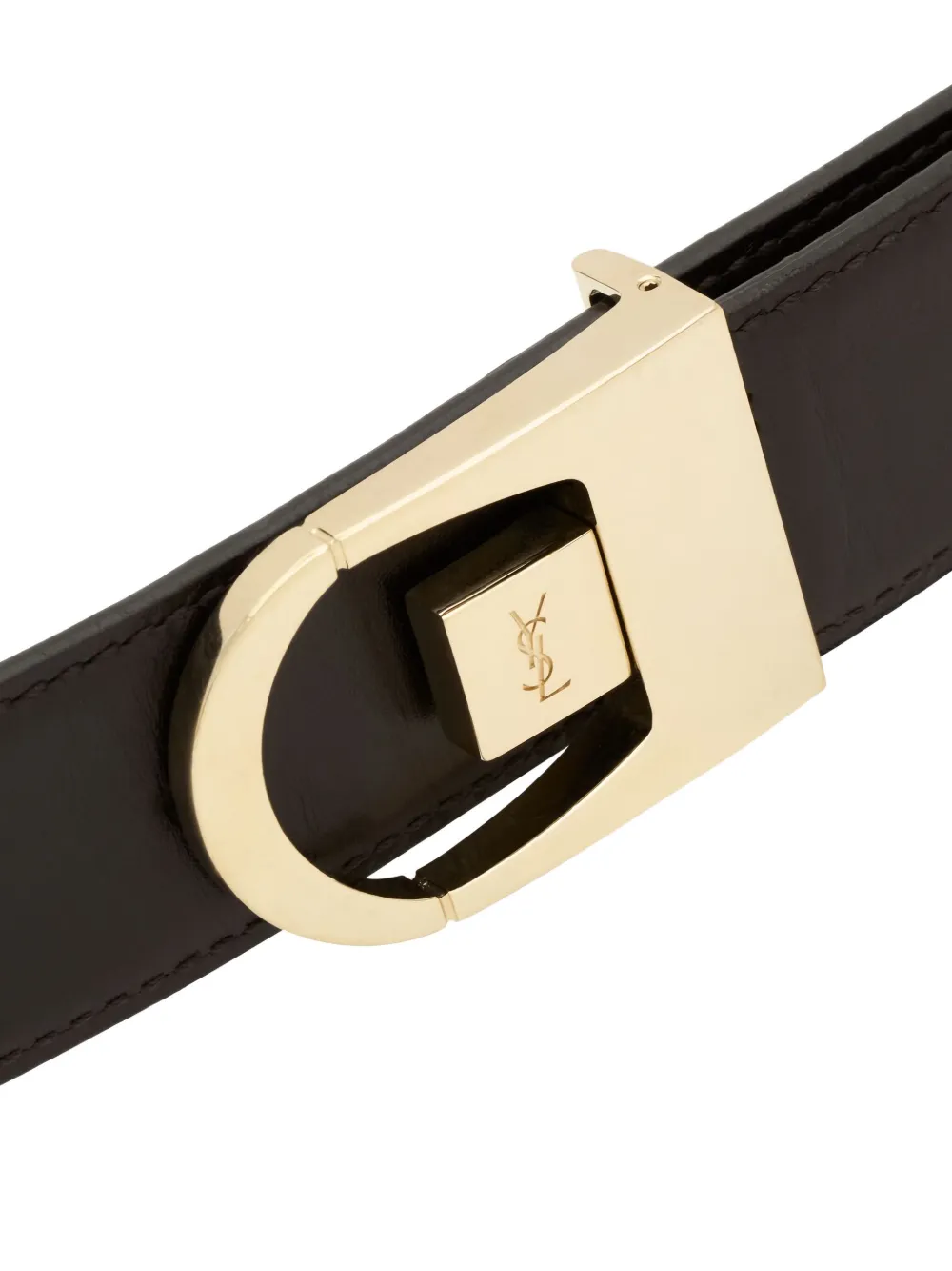 Saint Laurent Omkeerbare leren riem - Zwart