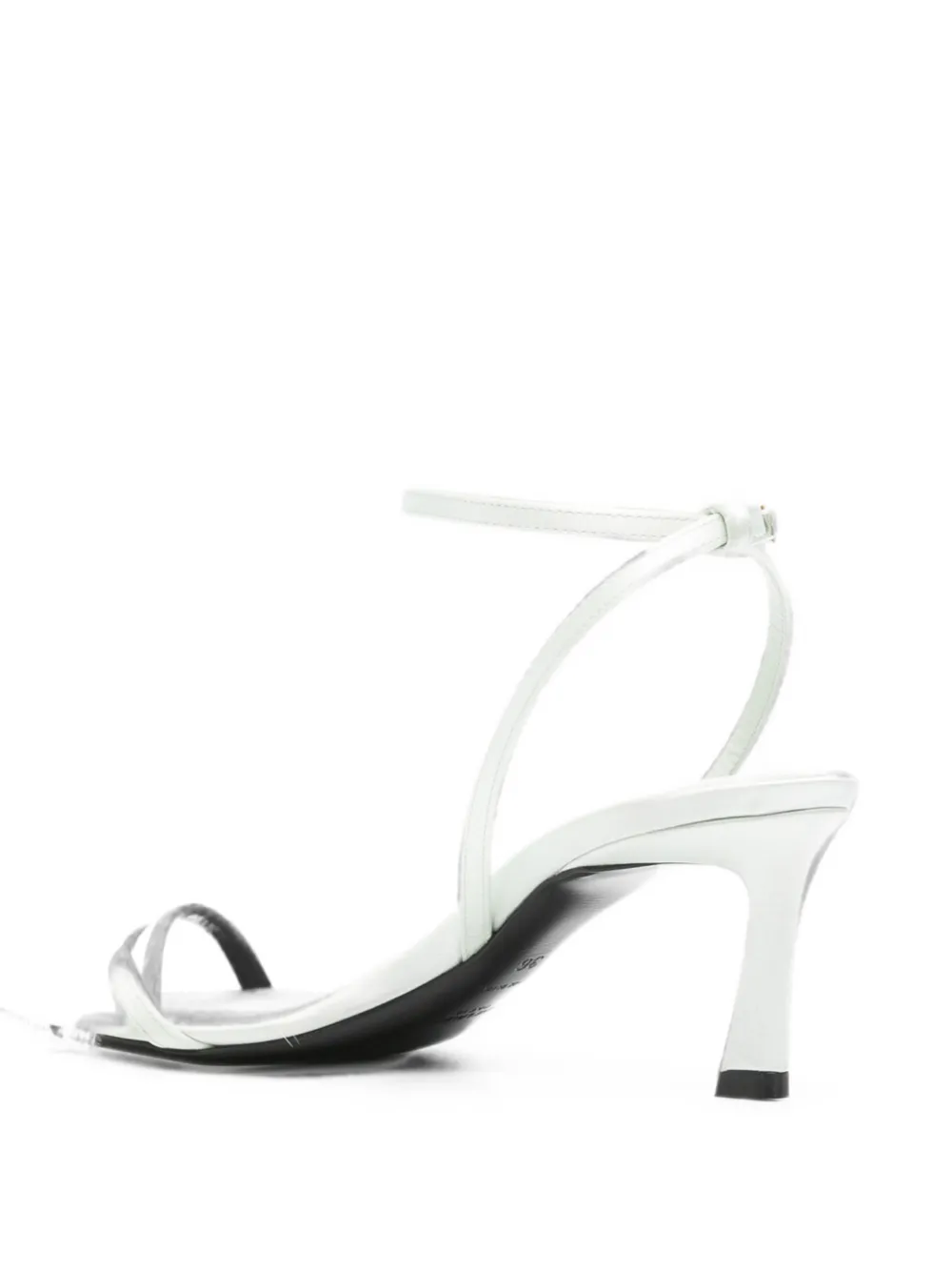 Saint Laurent feather-trim buckle-fastening heeled sandals Groen