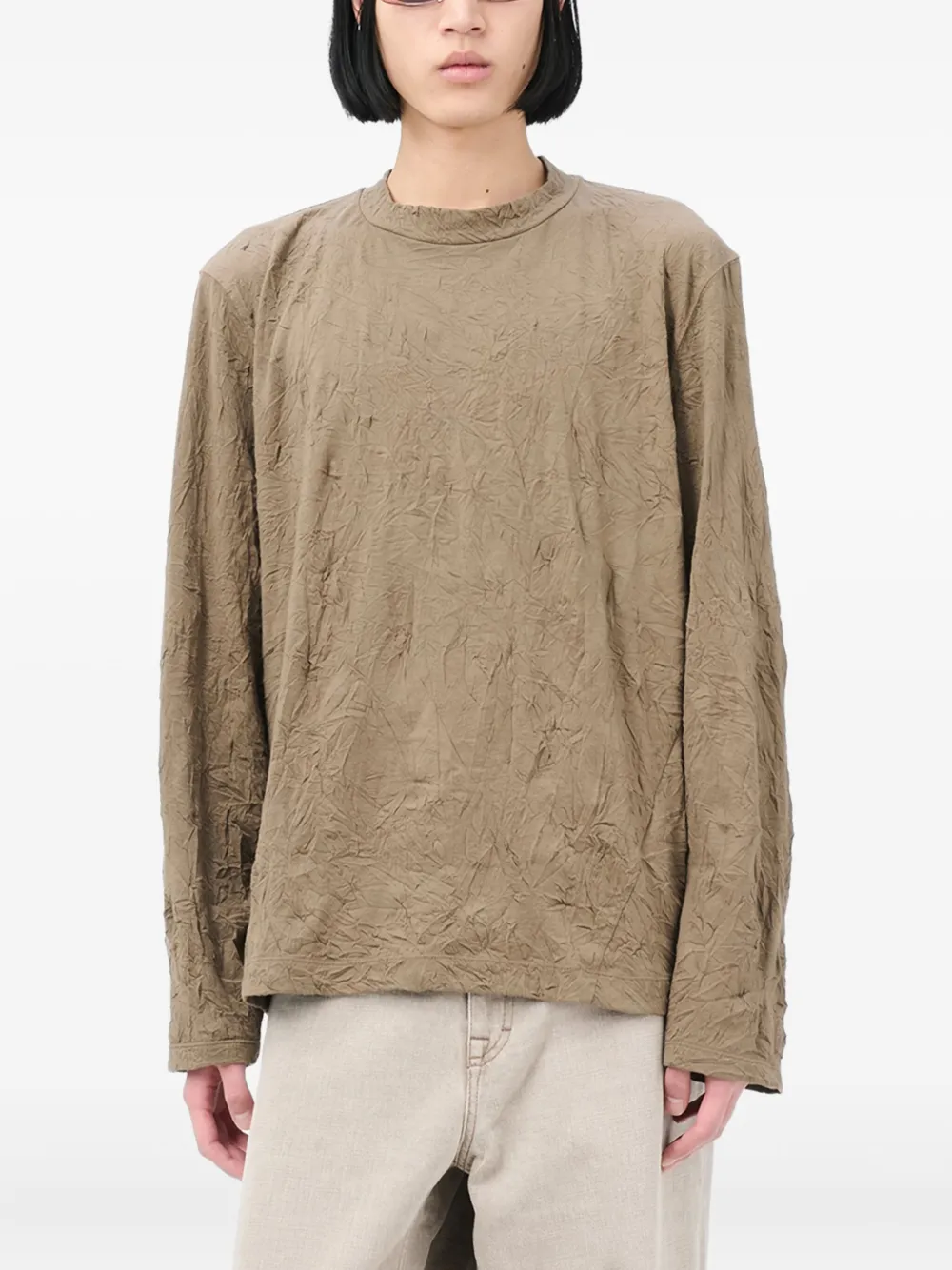 OUR LEGACY T-shirt met ronde hals en lange mouwen Bruin