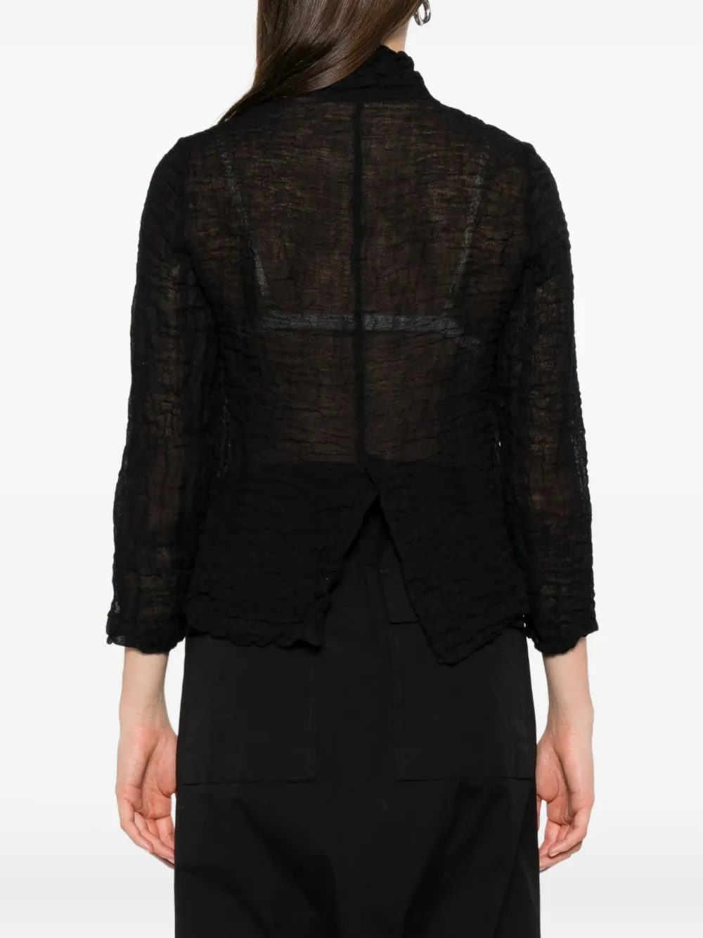 Daniela Gregis Textured Button-front Jacket In Black