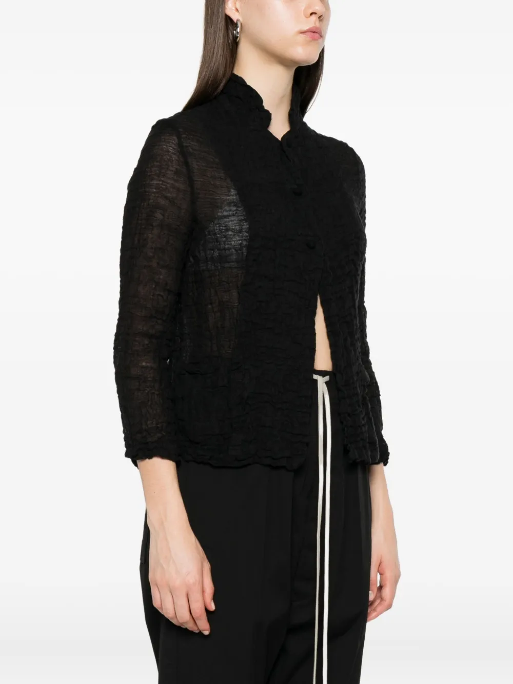 Daniela Gregis Textured Button-front Jacket In Black