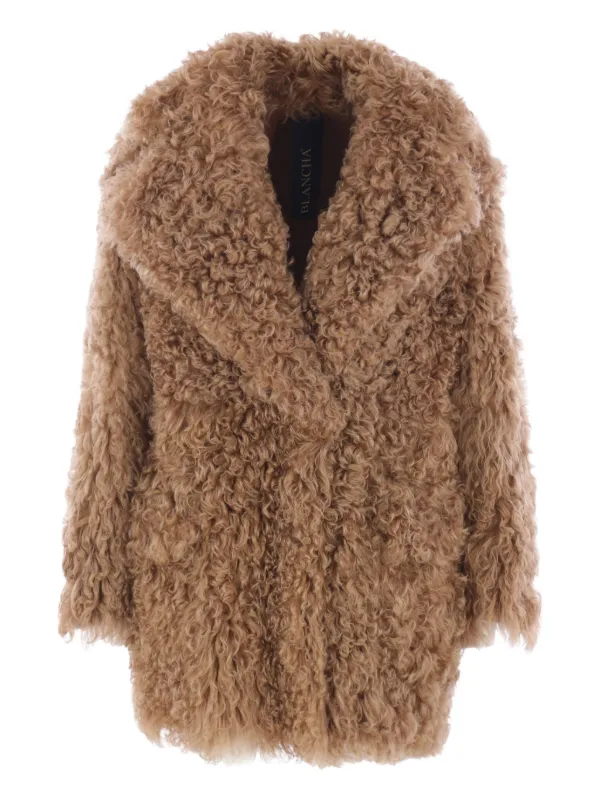 Blancha Curly Fleece Coat | Brown | FARFETCH