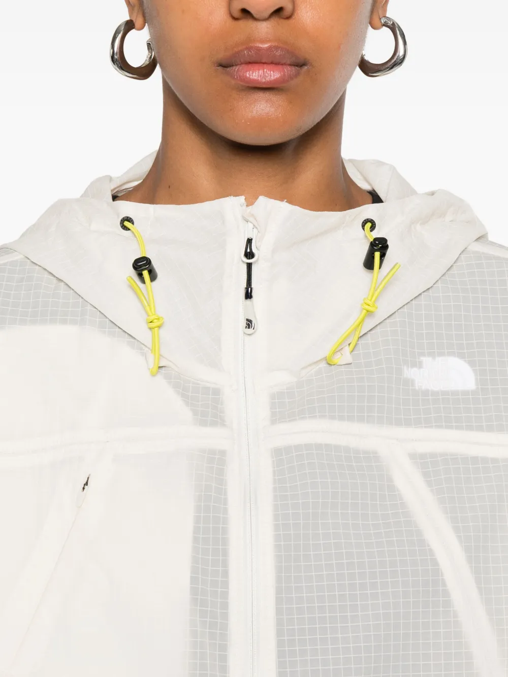 The North Face hooded zip-up windbreaker jacket Beige