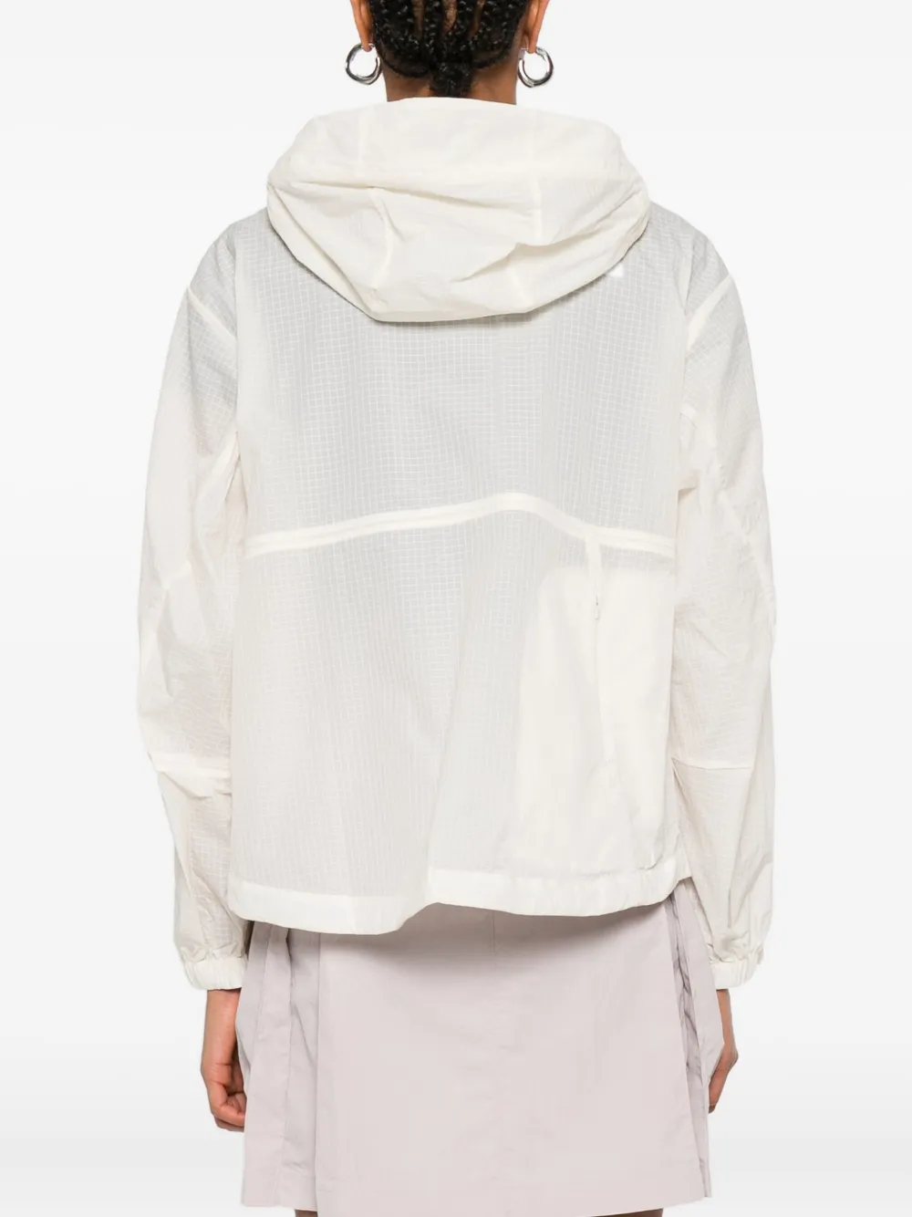 The North Face hooded zip-up windbreaker jacket Beige