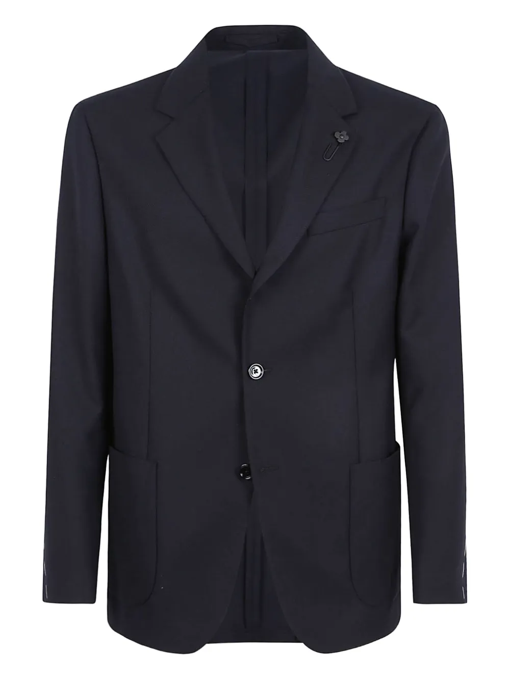 Lardini Wollen blazer met bloemclip-detail Blauw