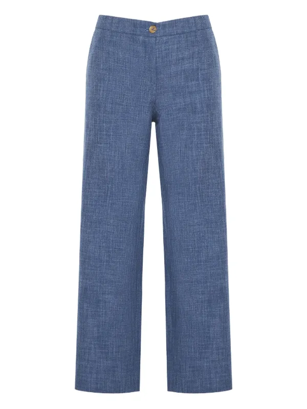 Barba Button-fastening Trousers in Blue