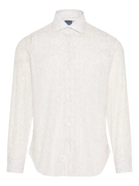 Barba floral-patter long-sleeve shirt