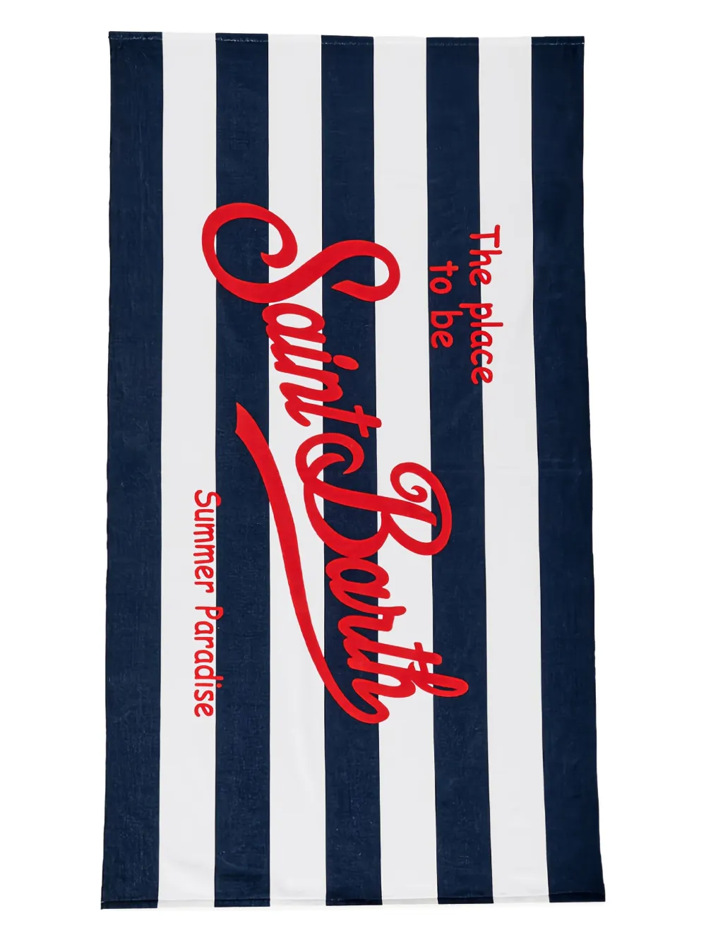 MC2 Saint Barth Gestreept strandlaken met logoprint Blauw