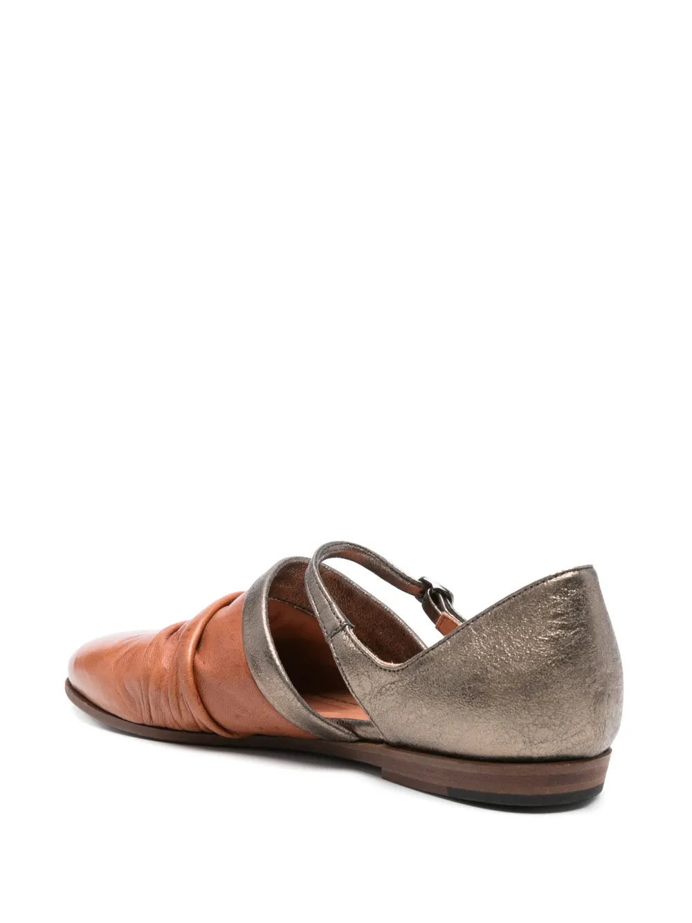 Pantanetti metallic ballet flats Brown