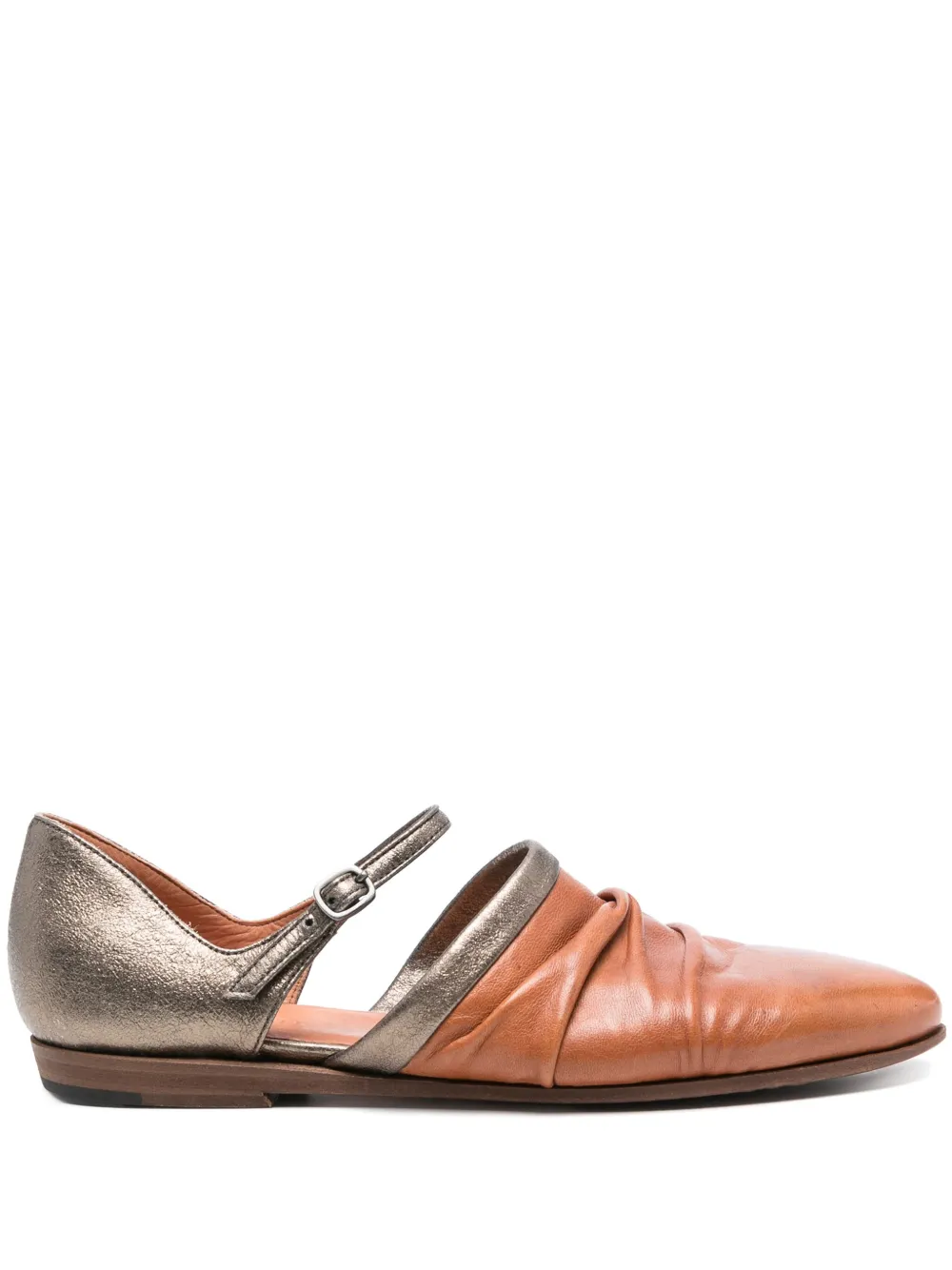 Pantanetti metallic ballet flats Brown