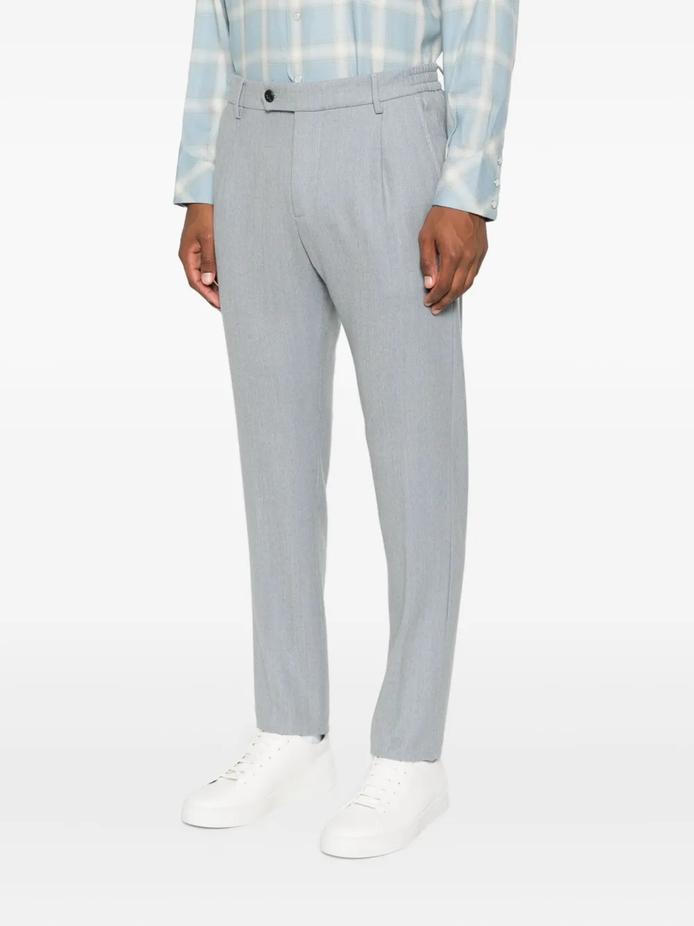 Eleventy pleated-front trousers Blauw
