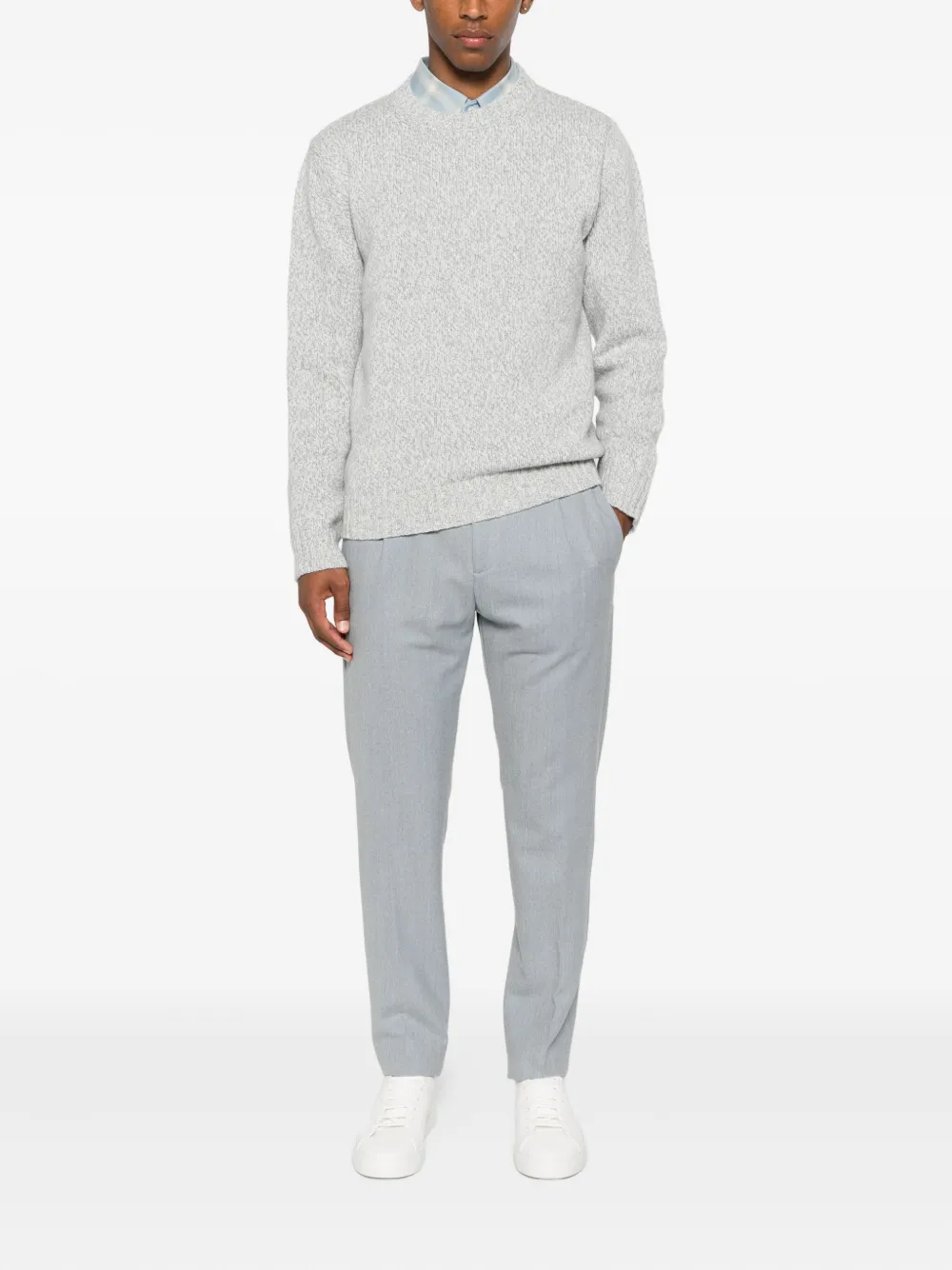Eleventy pleated-front trousers Blauw