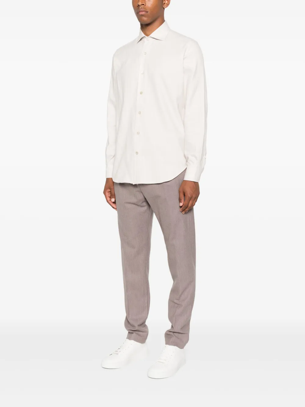 Eleventy long-sleeve button-fastening shirt Beige