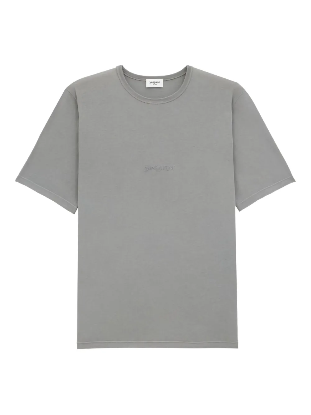 Saint Laurent embroidered cotton t-shirt | Grey | Image 1