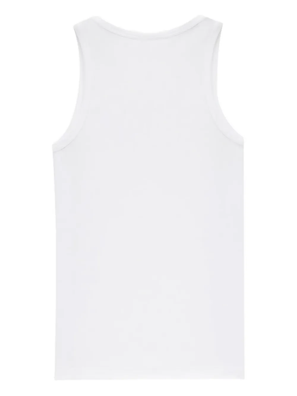 Saint Laurent Cotton Ribbed Tank Top In White