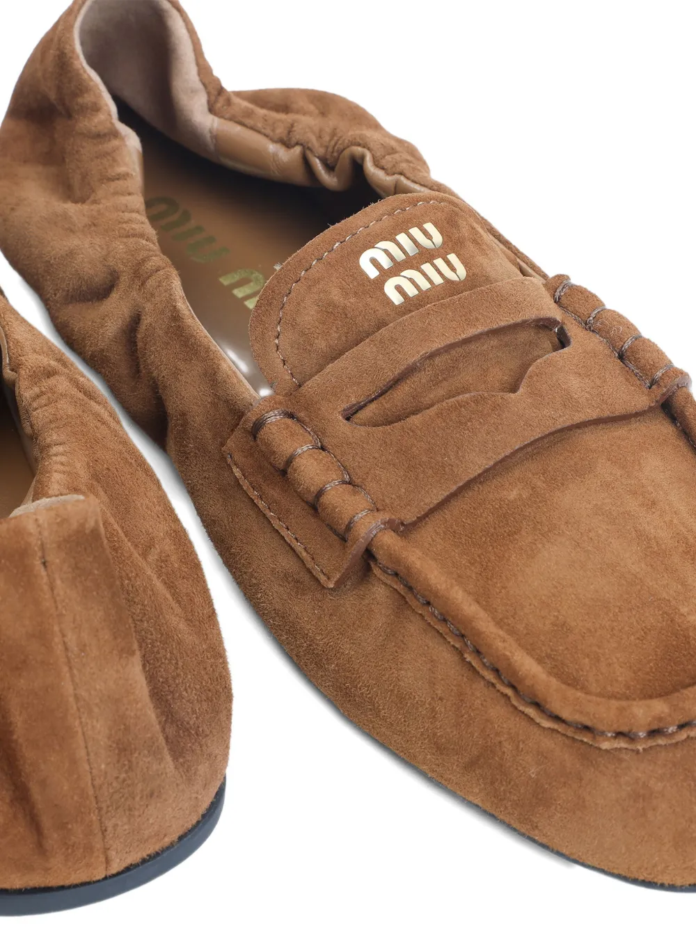 Miu suede loafers Brown